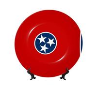 WXZYFP Tennessee State Flag 8in Imitation bone china decorative plate, can be stood or hung.