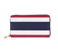 WXZYFP Thailand Flag Leather long wallet, double-sided printing, microfiber leather material, unisex, waterproof and durable