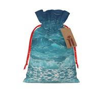 WXZYFP The deep blue sea Linen drawstring gift bag, Christmas, birthday, party gift packaging, easy to wash