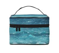 WXZYFP The deep blue sea Multifunctional portable cosmetic bag with internal and external layered design, easy to organize various supplies.