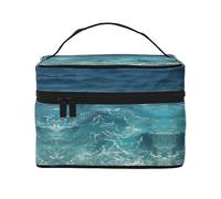 WXZYFP The Deep Ocean Travel cosmetic bag, essential for outdoor travel enthusiasts, has a simple internal structure., Black, One Size