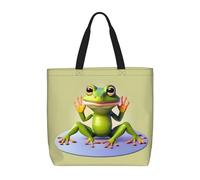 WXZYFP The funny frog doing yoga It is a convenient one-shoulder bag, suitable for shopping, traveling, and daily life needs.