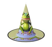WXZYFP The funny frog doing yoga This is a foldable and portable Halloween hat.