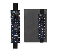 WXZYFP The Solar Family Printed double-sided leather (PVC) pencil case bookmark, holds 2-3 pens 8 to 10 inches tall