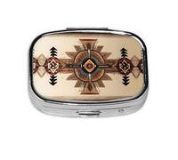 WXZYFP The square mini medicine box is suitable for putting in pockets or wallets. It is easy to open and practical.Native American Painting