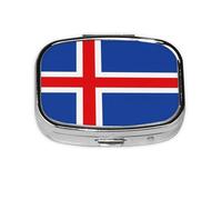 WXZYFP The square mini medicine box is suitable for putting in pockets or wallets. It is easy to open and practical.Flag of Iceland