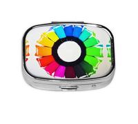 WXZYFP The square mini medicine box is suitable for putting in pockets or wallets. It is easy to open and practical.Colored crayon circles