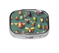 WXZYFP The square mini medicine box is suitable for putting in pockets or wallets. It is easy to open and practical.Insect Atlas