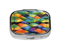 WXZYFP The square mini medicine box is suitable for putting in pockets or wallets. It is easy to open and practical.Rainbow Fish Scale