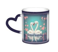 WXZYFP The swan in love Blue It is a color-changing mug, black for cold and white for hot, and more durable after hand washing.pajamas for women short sleeve,pajama tops for women short sleeve,
