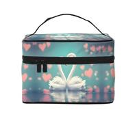 WXZYFP The swan in love Travel cosmetic bag, essential for outdoor travel enthusiasts, has a simple internal structure.
