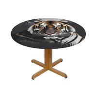 WXZYFP Tiger at Rest A Variety of Round Table Covers, Made of 100% Polyester, can Protect The Tabletop.