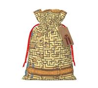 WXZYFP Treasure Maze Linen drawstring gift bag, Christmas, birthday, party gift packaging, easy to wash