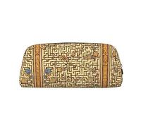 WXZYFP Treasure Maze The pencil case is made of cross-grain leather (PVC), 100% polyester lining, and full-screen printing