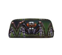 WXZYFP Tropical rainforest spiders The pencil case is made of cross-grain leather (PVC), 100% polyester lining, and full-screen printing