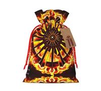 WXZYFP Turning the flame Linen drawstring gift bag, Christmas, birthday, party gift packaging, easy to wash