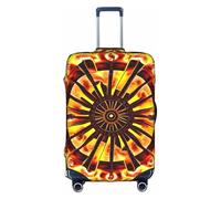 WXZYFP Turning the flame The protective cover for the suitcase with a double-sided unique print helps you avoid taking the wrong suitcase during travel., White, Large