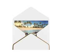 WXZYFP turtles on the beach White Gold-edged pearlescent paper greeting card, the paper is thick and tough, and it can be opened and closed by folding.
