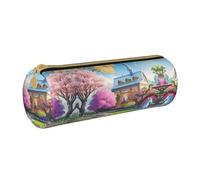 WXZYFP Unicorn Fairy Tale Environmentally friendly cross-grain leather pencil case, lightweight and portable, suitable for daily use.
