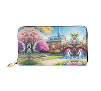WXZYFP Unicorn Fairy Tale Leather long wallet, double-sided printing, microfiber leather material, unisex, waterproof and durable