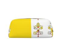 WXZYFP Vatican flag The pencil case is made of cross-grain leather (PVC), 100% polyester lining, and full-screen printing