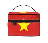 WXZYFP Vietnamese flag Travel cosmetic bag, essential for outdoor travel enthusiasts, has a simple internal structure.