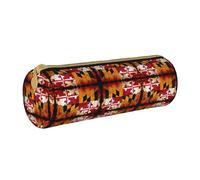 WXZYFP vintage wooden maryland flag Environmentally friendly cross-grain leather pencil case, lightweight and portable, suitable for daily use.