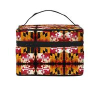 WXZYFP vintage wooden maryland flag Multifunctional portable cosmetic bag with internal and external layered design, easy to organize various supplies.