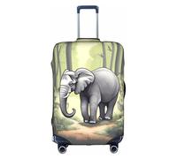 WXZYFP Walking elephant The protective cover for the suitcase with a double-sided unique print helps you avoid taking the wrong suitcase during travel., White, Large