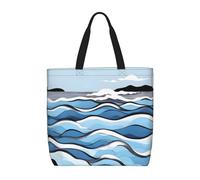 WXZYFP Waves lapping at the rocks It is a convenient one-shoulder bag, suitable for shopping, traveling, and daily life needs.