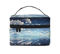 WXZYFP White clouds over the sea Travel cosmetic bag, essential for outdoor travel enthusiasts, has a simple internal structure., Black, One Size