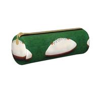 WXZYFP White Rugby Ball Environmentally friendly cross-grain leather pencil case, lightweight and portable, suitable for daily use.