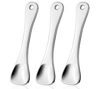 WY LIGHTING LEVEL 3Pcs Mini Skin Care Spoons Reusable Cosmetic Scoop Massage Metal Makeup Spatula Face Cosmetic Applicator Scoop Beauty Cosmetic Tool for Cream Lotions Moisturizers Mixing (3 Silver)