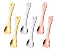WY LIGHTING LEVEL 3Pcs Mini Skin Care Spoons Reusable Cosmetic Scoop Massage Metal Makeup Spatula Face Cosmetic Applicator Scoop Beauty Cosmetic Tool for Cream Lotions Moisturizers Mixing (Colorful)