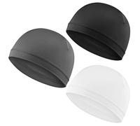 WY LIGHTING LEVEL 3Pcs Skull Caps Soft Lightweight Beanie Hats Moisture Wicking Stretchy Breathable Helmet Liner for Men, Black; Dark Gray; White, M