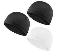 WY LIGHTING LEVEL 3Pcs Skull Caps Soft Lightweight Beanie Hats Moisture Wicking Stretchy Breathable Helmet Liner for Men, Black, White, M