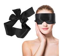 WY LIGHTING LEVEL Black Satin Sleep Mask, Silk Satin Blindfold Comfortable Eye Mask Sleep Mask Eye Cover Silk Sleeping Mask Valentine's Day Gift(145cm/57inch)