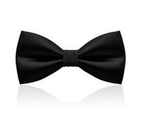 WY LIGHTING LEVEL Bow Tie Pre-Tie Style Bowtie, Mens Classic Bowtie for Wedding Formal Events, Solid Vintage Tuxedo Bow Ties for Adults and Children(Black)