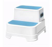 WY8 Dual Height Step Stool for Kids, Non-Slip 2 Step Stool for Toddlers with Built-in Handles, Perfect for Potty Training, Bathroom, Kitchen, Sturdy and Practical Design (Blue)