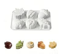 WYAHYQ 2Pcs 6Cavity Pumpkin Acorn Maple Leaf Shapes Baking Mould for Chocolate Cake Soap Candle Making Halloween Baking Pan Autumn Harvest Silicone Mould