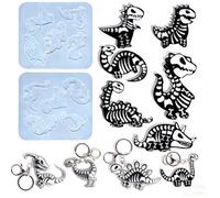 WYAHYQ 2Pcs Dinosaur Resin Molds Silicone Silicone Molds for Resin 3D Key Chain Pendant Molds