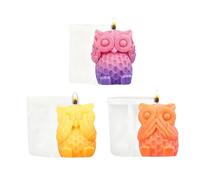 WYAHYQ 3Pcs Owl Silicone Moulds Candle Moulds for Candle Making Animal Epoxy Resin Casting Moulds