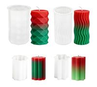 WYAHYQ 4Pack Silicone Candle Moulds Set Wavy Cylinder Candle Making Moulds Pillar Silicone Molds