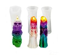 WYAHYQ Skull Candle Moulds Halloween Candle Moulds for Candle Making Ghost Resin Molds