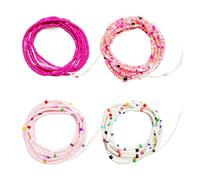 WYAINUTLAAT 50 Inch Waist Beads for Women African Waist Beads Plus Size Layered Colorful Belly Beads Body Jewelry Non-Stretching Belly Chains（4PCS, 50 inches length, Non-Precious Metal, glass seed