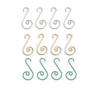WYAN 120 pcs Christmas Bauble Ornament Hooks, Mini Metal Decoration S Hooks for Xmas Tree Decoration(Gold/Silver/Green,4×2cm/1.6×0.8inch)
