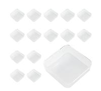 WYAN 15 Pcs Square Empty Clear Plastic Storage Containers Box Case | Plastic, 6.4 × 6.4 × 2 cm, transparent, waterproof, with a hinged lid, sturdy and durable, ideal for storage and organisation