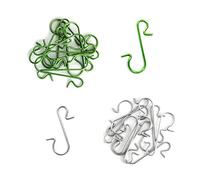 WYAN 150 pcs Christmas Ornament Hooks,Stainless Steel Hooks for Hanging Xmas Tree Decoration,(50 pcs Silver+100 pcs Green)