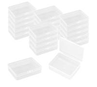 WYAN 18 Pcs Mini Container Boxes, Square Empty Mini Clear Plastic Organizer Storage Box Containers with Hinged Lids for Collecting Small Items, Beads, Jewelry, Game Pieces, Crafts (75 * 51 * 20mm)