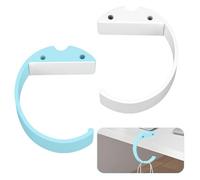 WYAN 2 Pcs C Shape Purse Hook for Table, Handbag Schoolbag Bag Hooks, Table Portable Practical Hook C Shape for Desktop Hanging of Wallets,Keys,Umbrellas and Headphones(White+Blue)